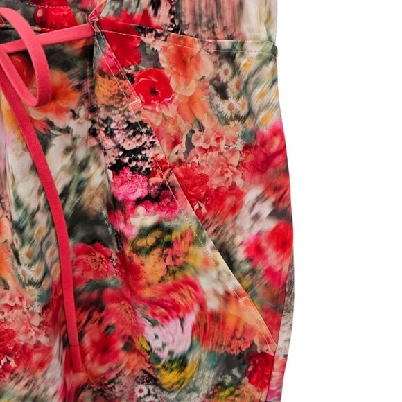 Athleta Womens‎ S Marlow Orange Pink Watercolor Floral Shorts Romper - Picture 5 of 16